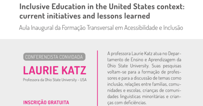 Professora convidada da Ohio State University fará conferência sobre educação inclusiva